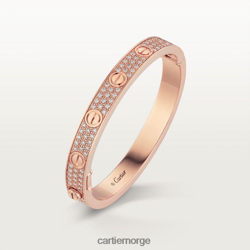 smykker Cartier kjærlighetsarmbånd, diamantbelagt Rose gull F4466N169