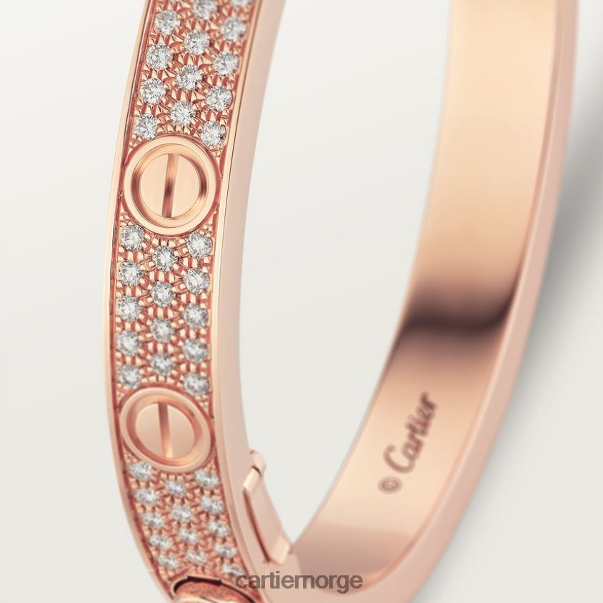 smykker Cartier kjærlighetsarmbånd, diamantbelagt Rose gull F4466N169