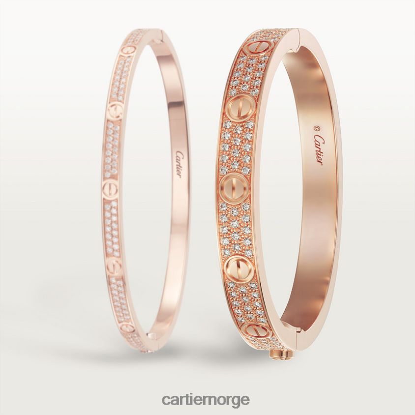 smykker Cartier kjærlighetsarmbånd, diamantbelagt Rose gull F4466N169
