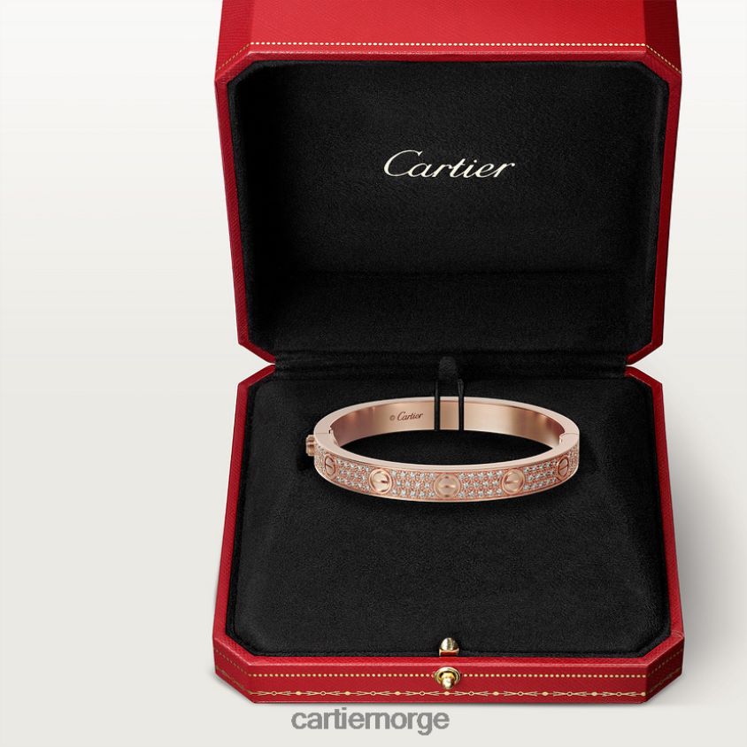 smykker Cartier kjærlighetsarmbånd, diamantbelagt Rose gull F4466N169