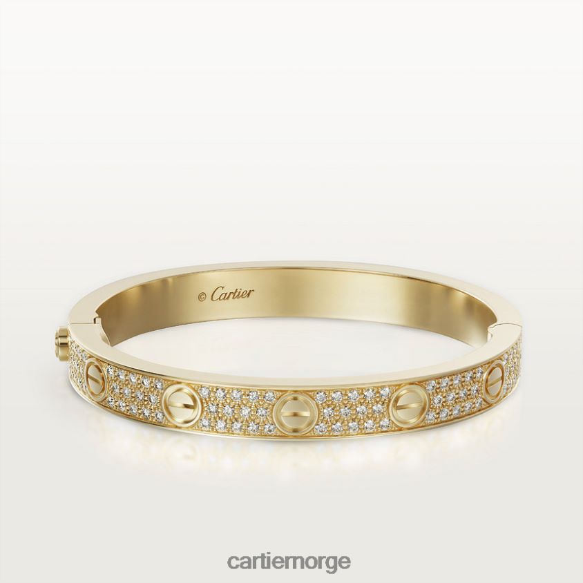 smykker Cartier kjærlighetsarmbånd, diamantbelagt gult gull F4466N175