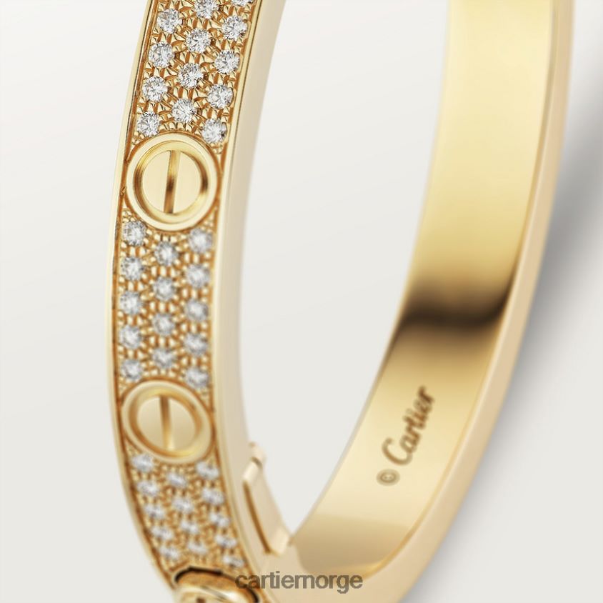 smykker Cartier kjærlighetsarmbånd, diamantbelagt gult gull F4466N175