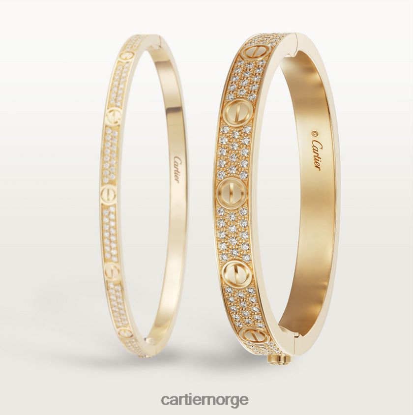 smykker Cartier kjærlighetsarmbånd, diamantbelagt gult gull F4466N175