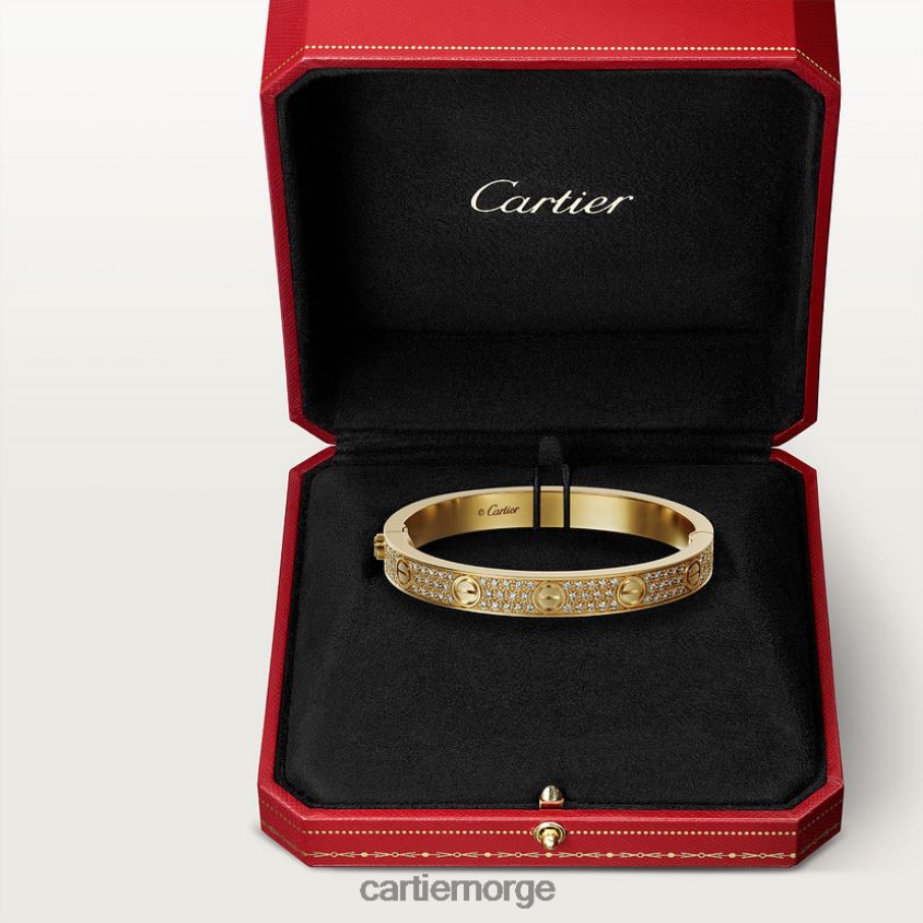 smykker Cartier kjærlighetsarmbånd, diamantbelagt gult gull F4466N175
