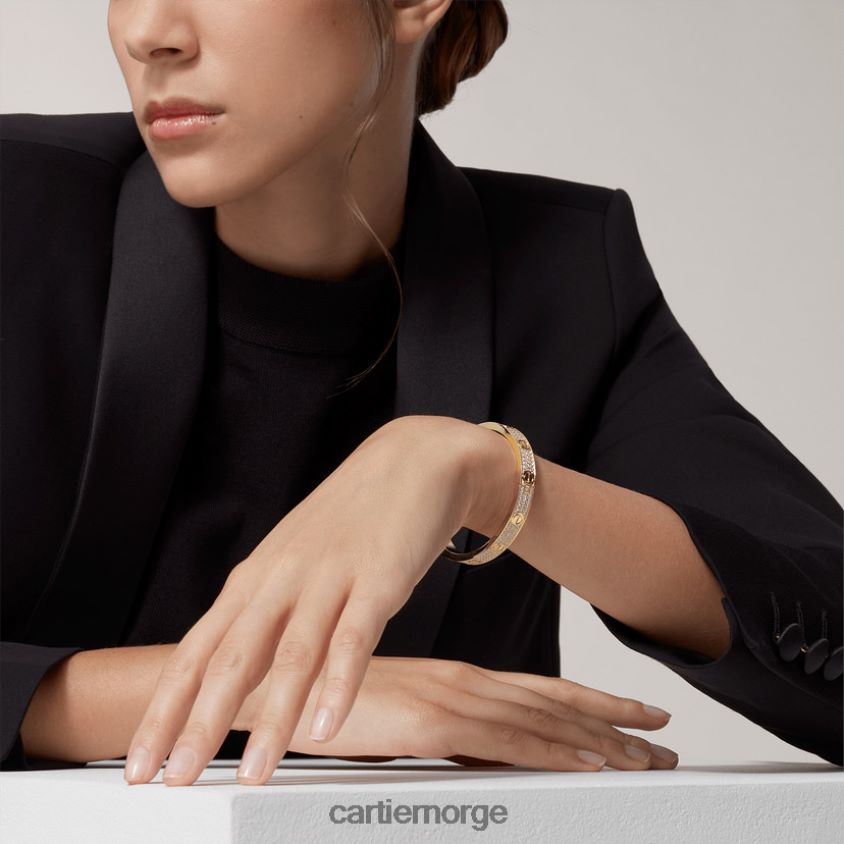 smykker Cartier kjærlighetsarmbånd, diamantbelagt gult gull F4466N175