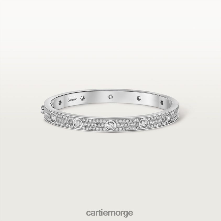 smykker Cartier kjærlighetsarmbånd, diamantbelagt hvitt gull F4466N196