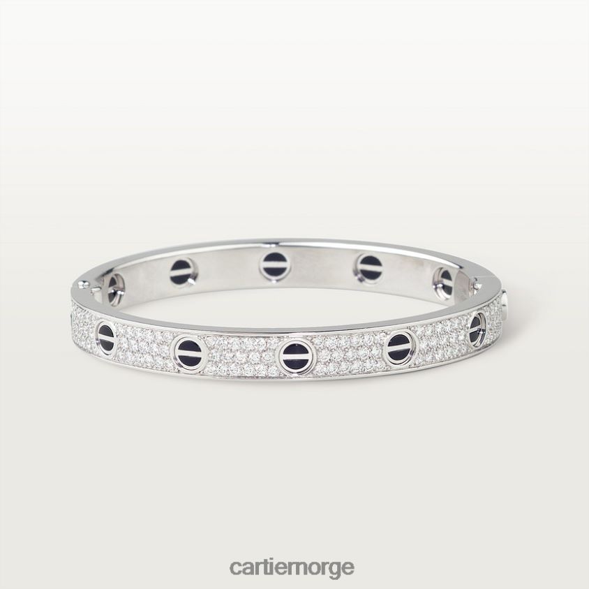 smykker Cartier kjærlighetsarmbånd, diamantbelagt, keramikk hvitt gull F4466N197