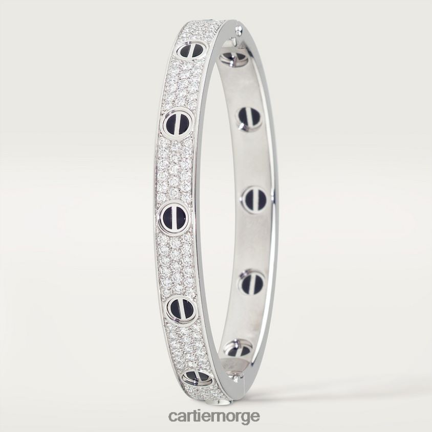 smykker Cartier kjærlighetsarmbånd, diamantbelagt, keramikk hvitt gull F4466N197