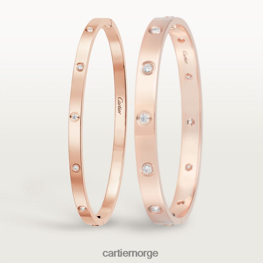 smykker Cartier kjærlighetsarmbånd, liten modell, 10 diamanter Rose gull F4466N168
