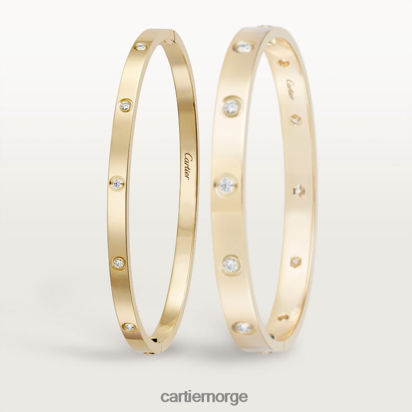 smykker Cartier kjærlighetsarmbånd, liten modell, 10 diamanter gult gull F4466N182