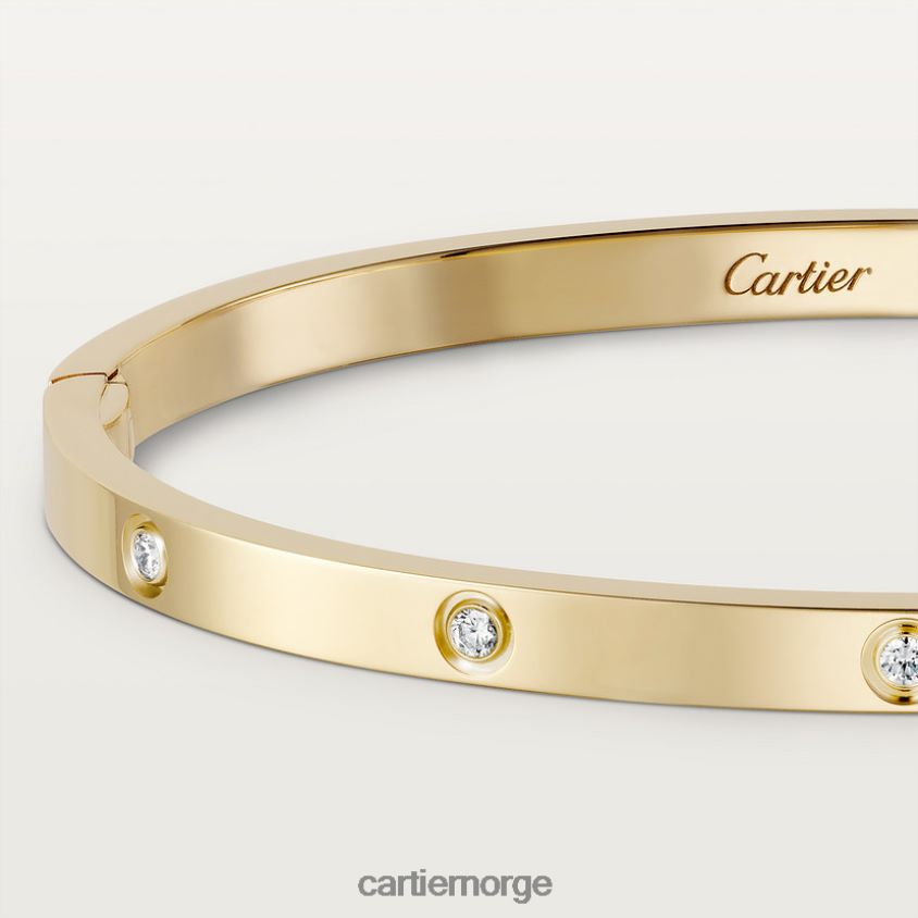 smykker Cartier kjærlighetsarmbånd, liten modell, 10 diamanter gult gull F4466N182