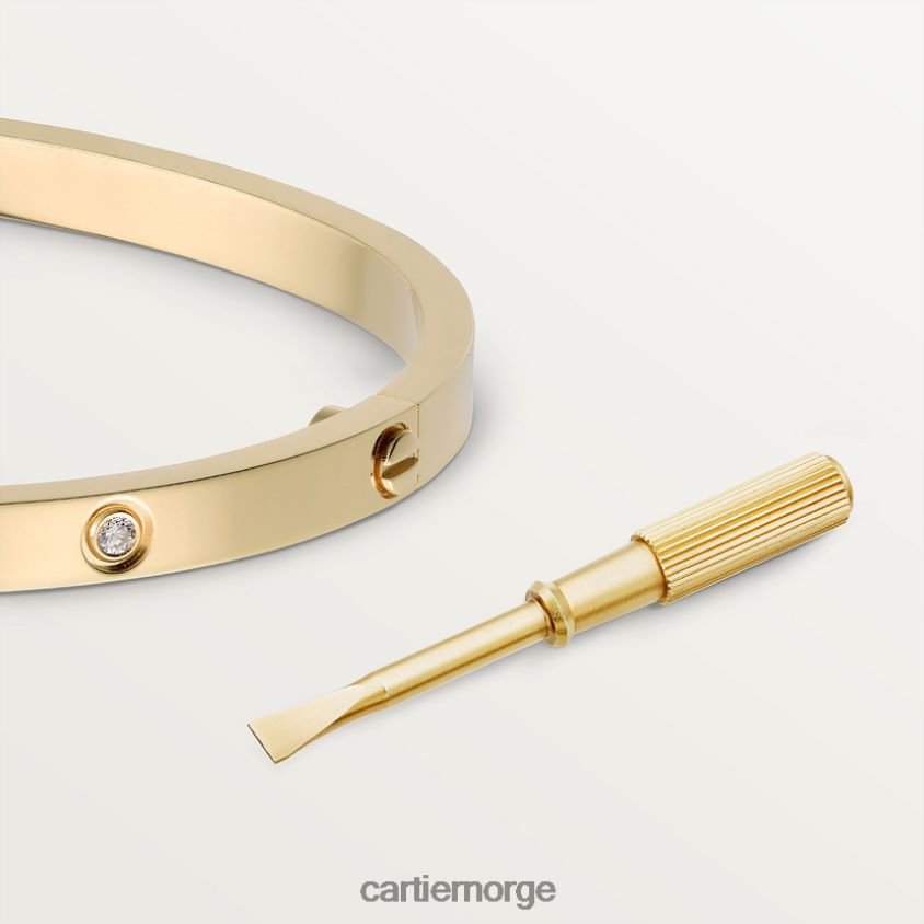 smykker Cartier kjærlighetsarmbånd, liten modell, 10 diamanter gult gull F4466N182