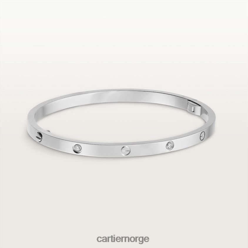 smykker Cartier kjærlighetsarmbånd, liten modell, 6 diamanter hvitt gull F4466N180