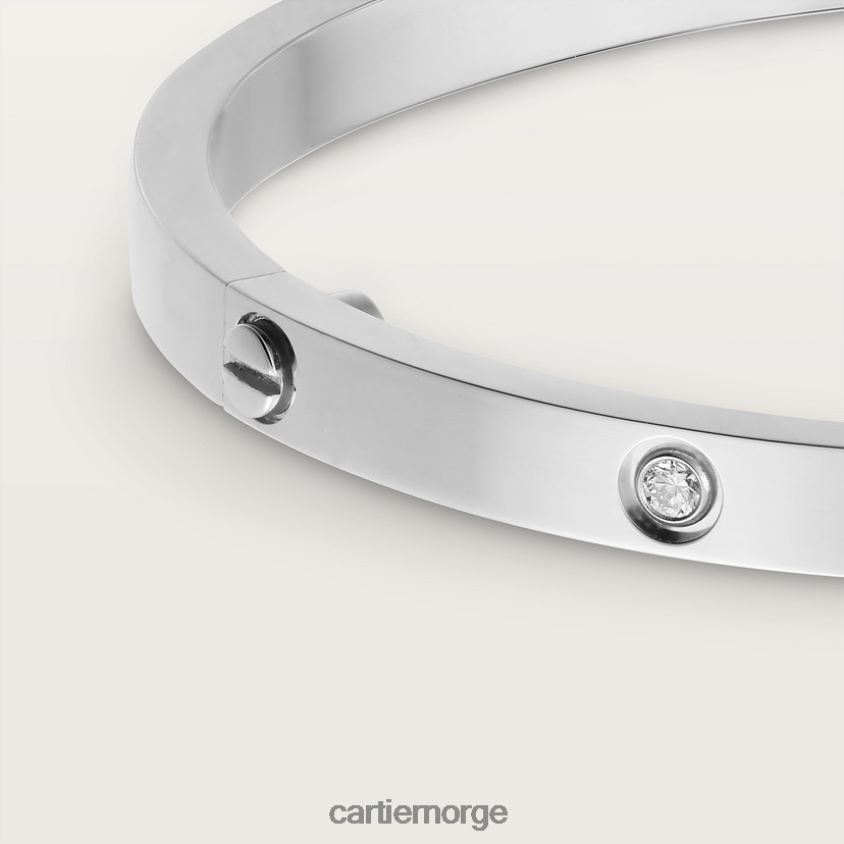 smykker Cartier kjærlighetsarmbånd, liten modell, 6 diamanter hvitt gull F4466N180