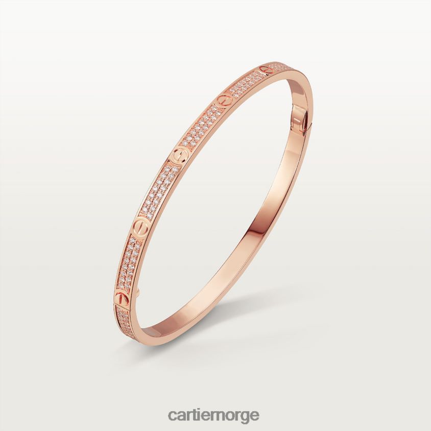 smykker Cartier kjærlighetsarmbånd, liten modell, asfaltert Rose gull F4466N173