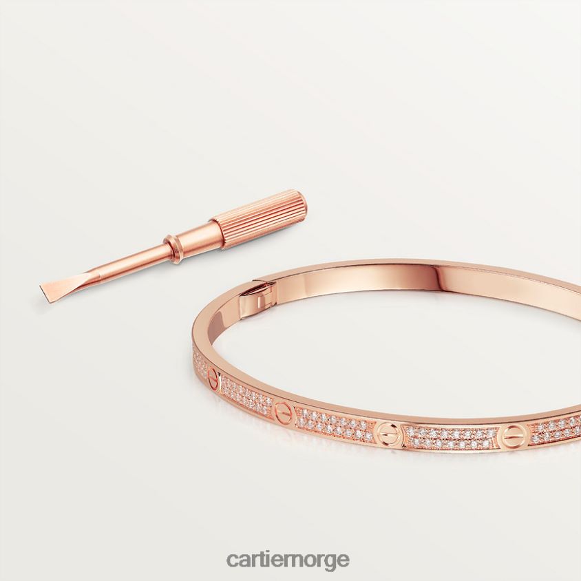 smykker Cartier kjærlighetsarmbånd, liten modell, asfaltert Rose gull F4466N173