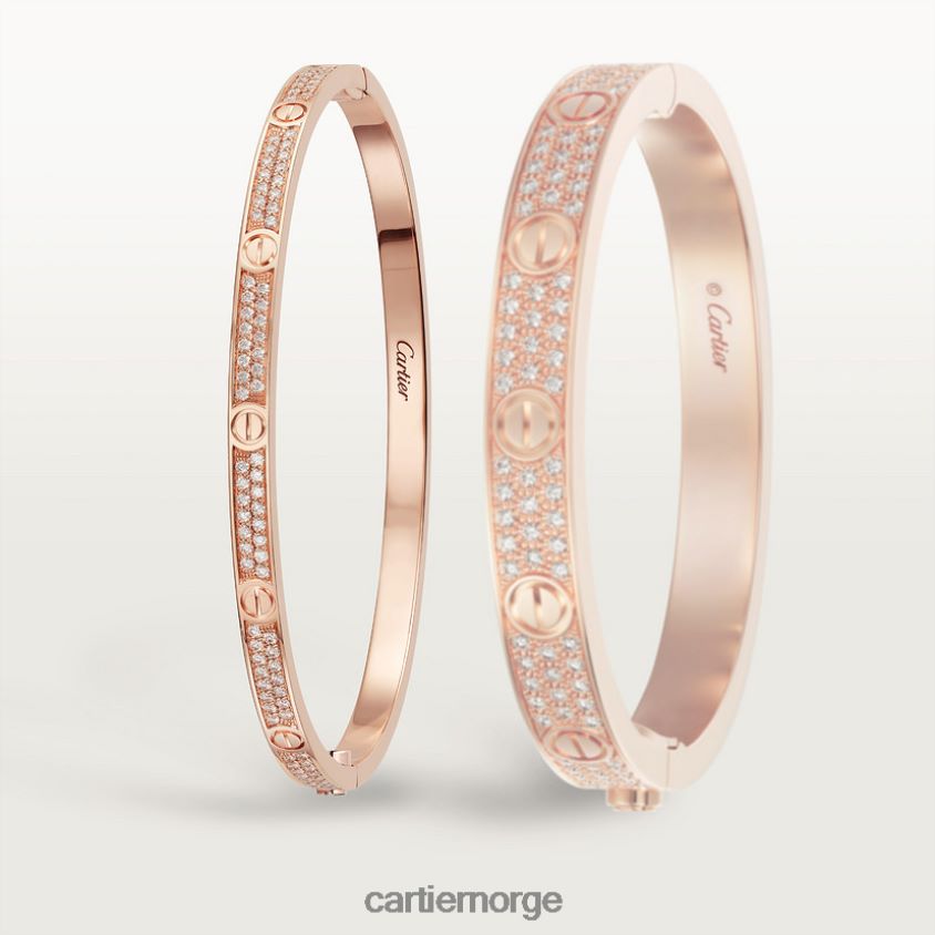 smykker Cartier kjærlighetsarmbånd, liten modell, asfaltert Rose gull F4466N173