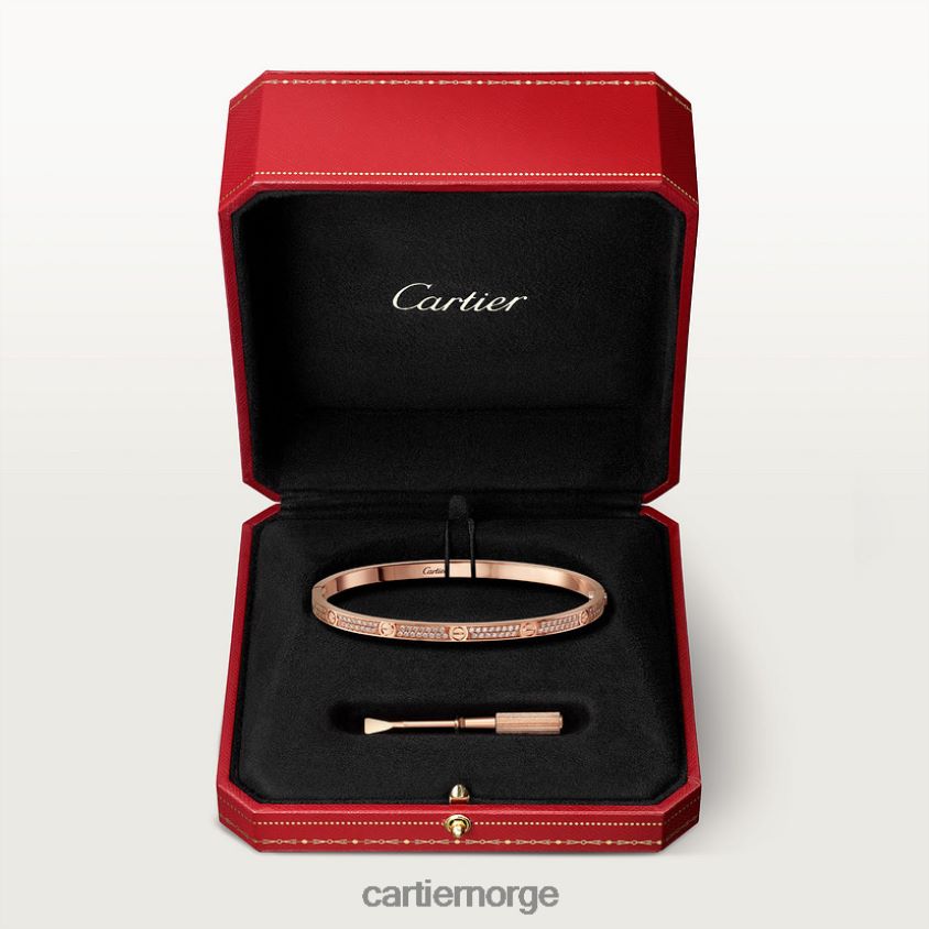 smykker Cartier kjærlighetsarmbånd, liten modell, asfaltert Rose gull F4466N173
