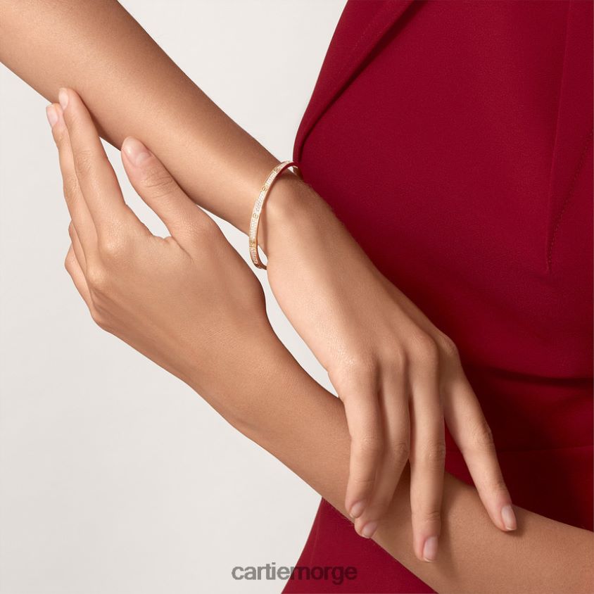 smykker Cartier kjærlighetsarmbånd, liten modell, asfaltert Rose gull F4466N173