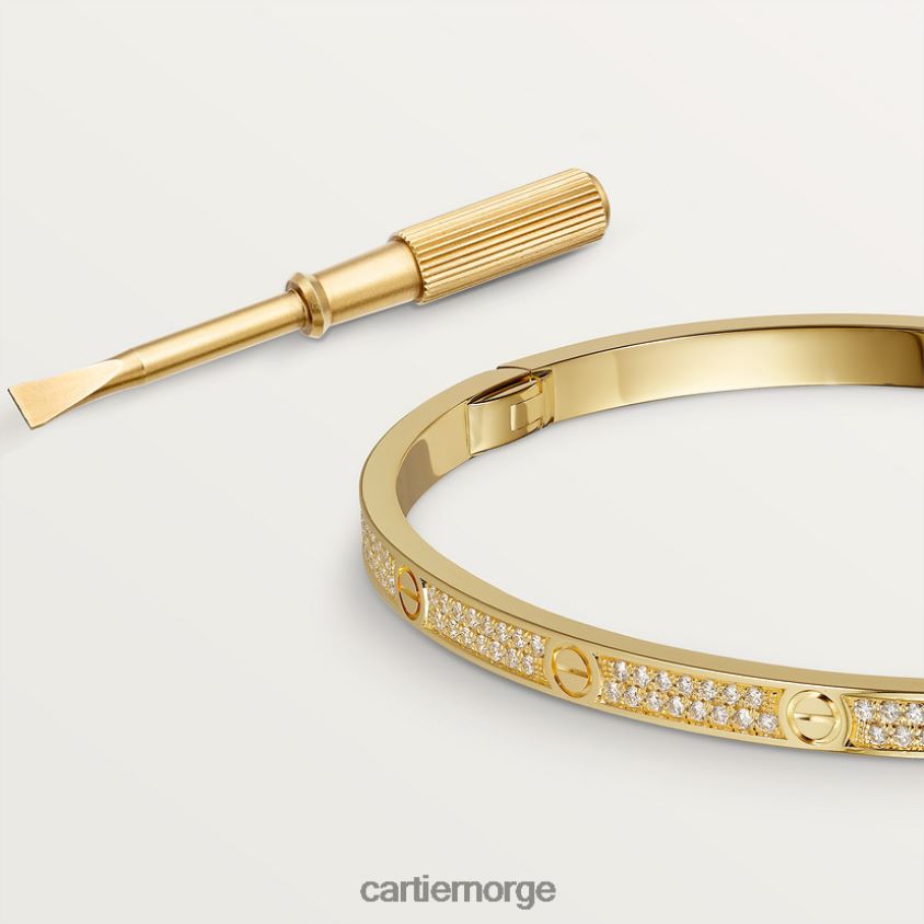 smykker Cartier kjærlighetsarmbånd, liten modell, asfaltert gult gull F4466N172