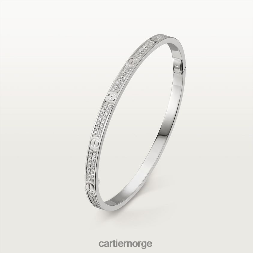 smykker Cartier kjærlighetsarmbånd, liten modell, asfaltert hvitt gull F4466N171