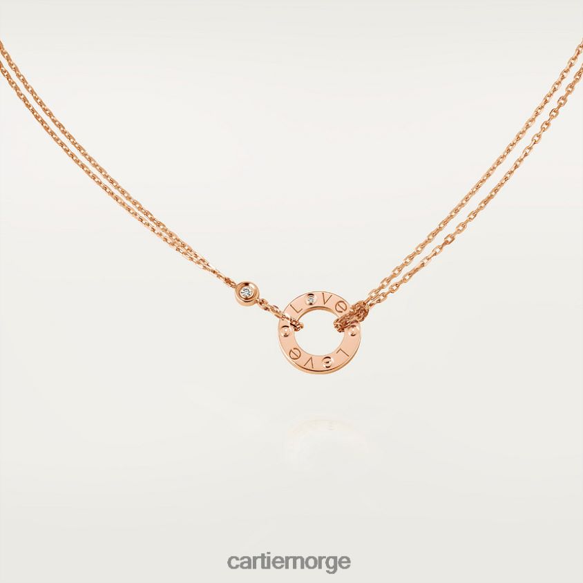 smykker Cartier kjærlighetskjede, 2 diamanter Rose gull F4466N384