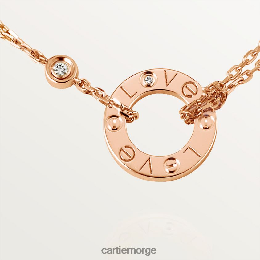 smykker Cartier kjærlighetskjede, 2 diamanter Rose gull F4466N384