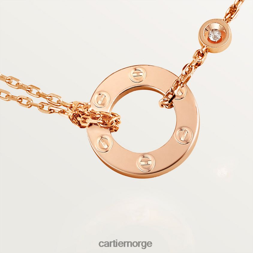 smykker Cartier kjærlighetskjede, 2 diamanter Rose gull F4466N384