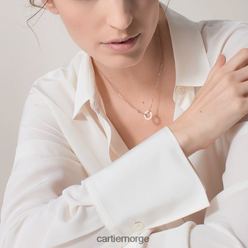 smykker Cartier kjærlighetskjede, 2 diamanter Rose gull F4466N384