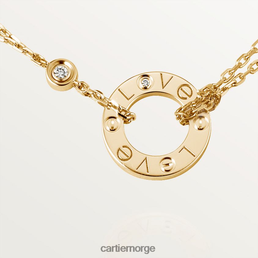 smykker Cartier kjærlighetskjede, 2 diamanter gult gull F4466N385