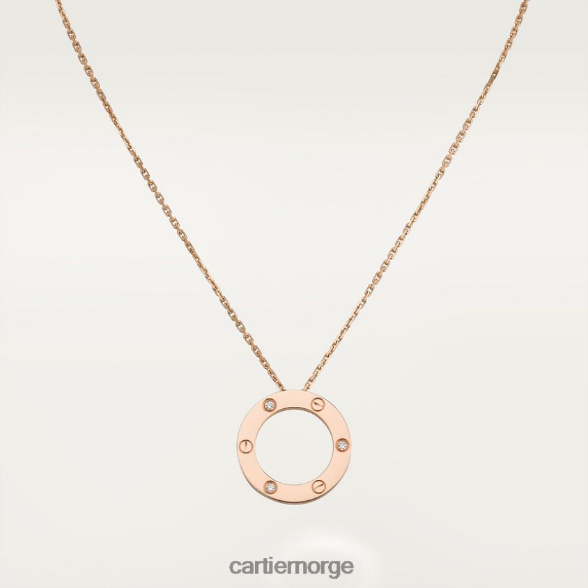 smykker Cartier kjærlighetskjede, 3 diamanter Rose gull F4466N374