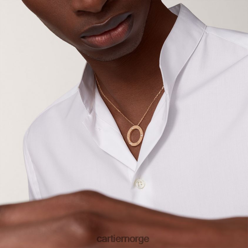 smykker Cartier kjærlighetskjede, 3 diamanter Rose gull F4466N374