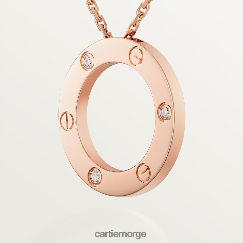 smykker Cartier kjærlighetskjede, 3 diamanter Rose gull F4466N374