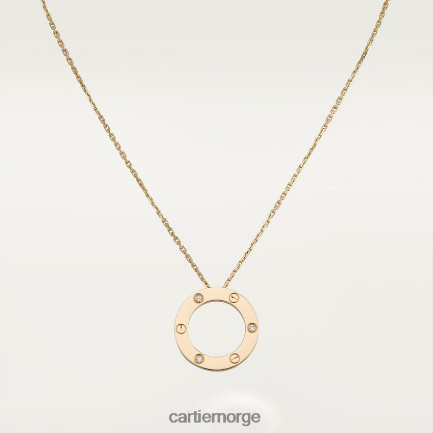 smykker Cartier kjærlighetskjede, 3 diamanter gult gull F4466N375