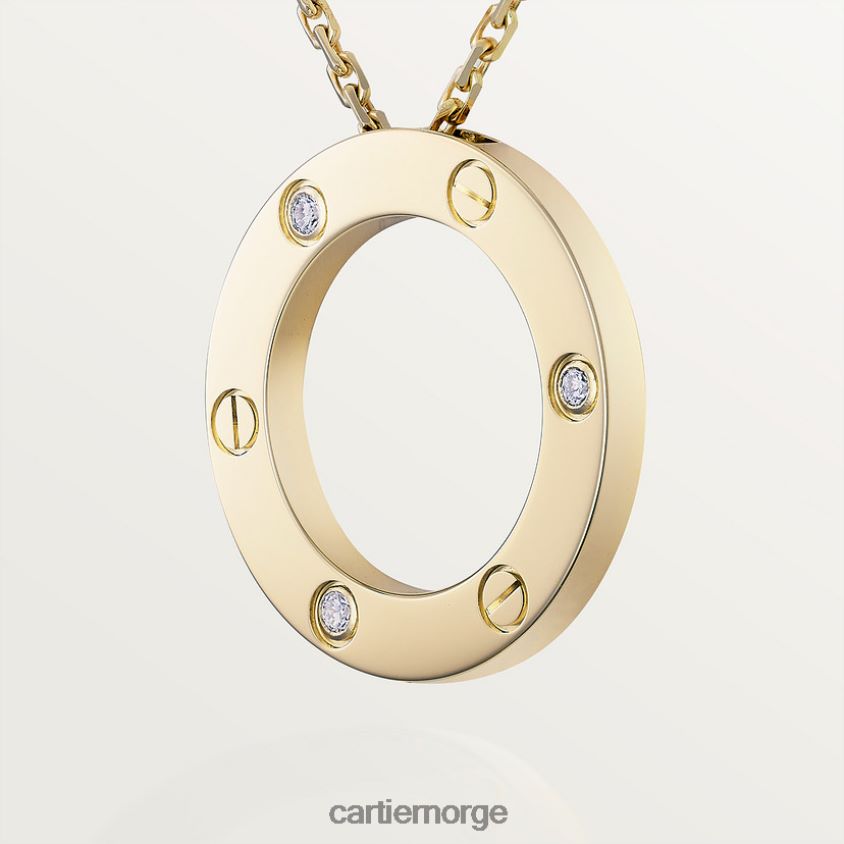 smykker Cartier kjærlighetskjede, 3 diamanter gult gull F4466N375