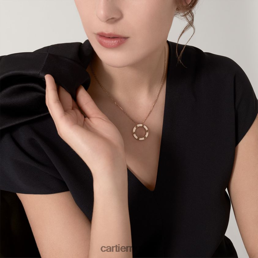 smykker Cartier kjærlighetskjede, diamantbelagt gult gull F4466N382