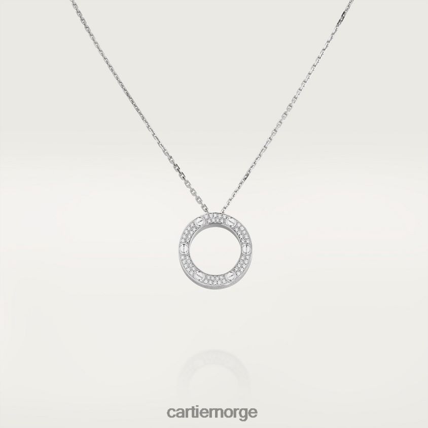 smykker Cartier kjærlighetskjede, diamantbelagt hvitt gull F4466N383