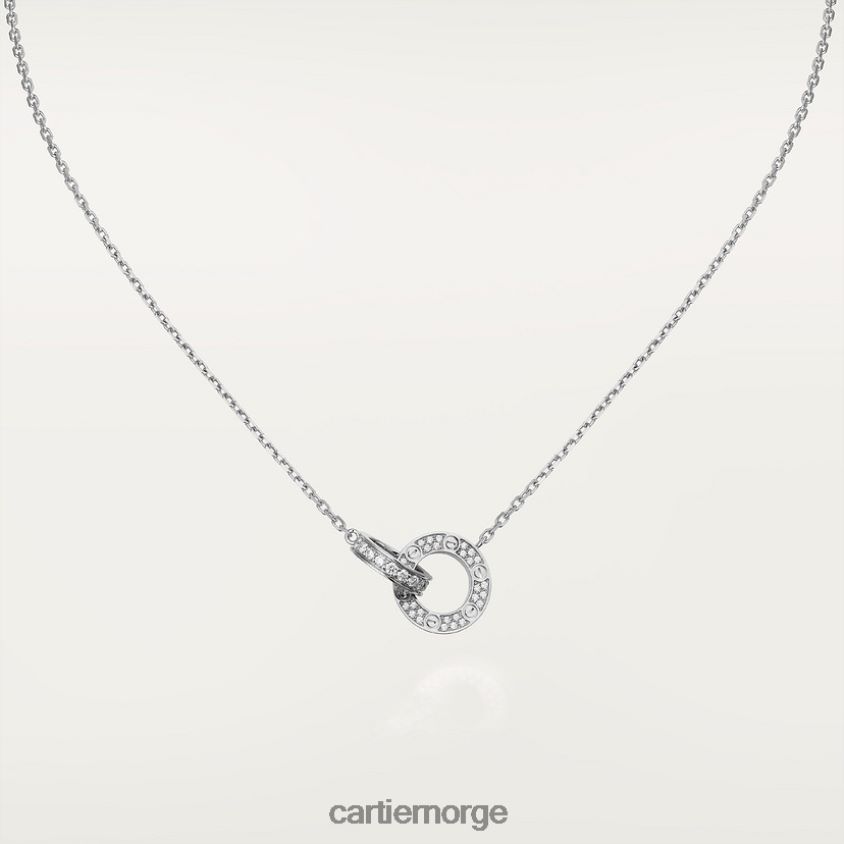 smykker Cartier kjærlighetskjede, diamantbelagt hvitt gull F4466N396