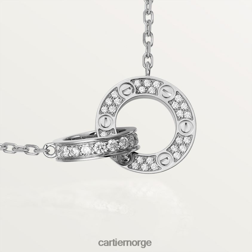smykker Cartier kjærlighetskjede, diamantbelagt hvitt gull F4466N396