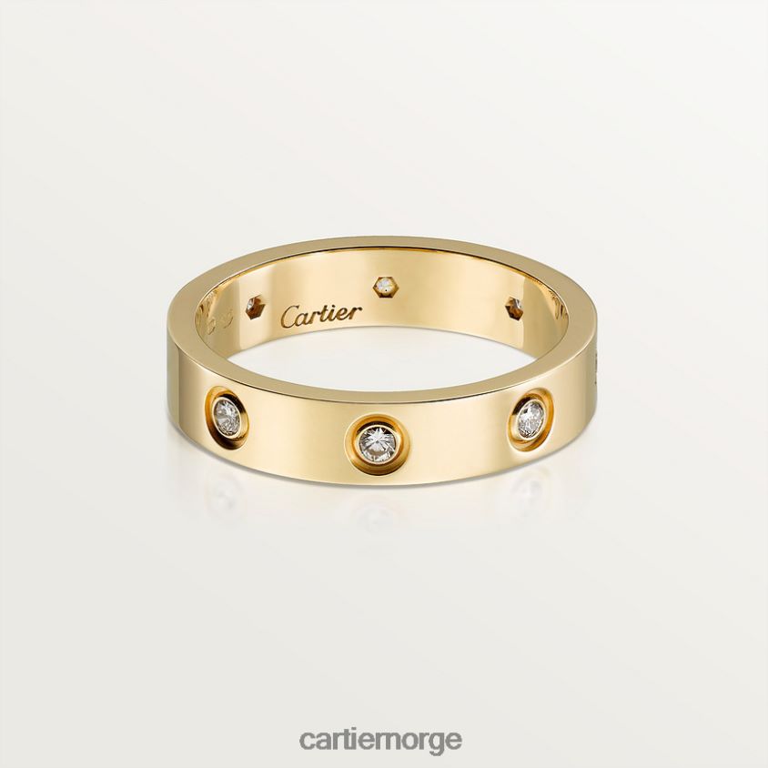 smykker Cartier elsker bryllup band, 8 diamanter gult gull F4466N24