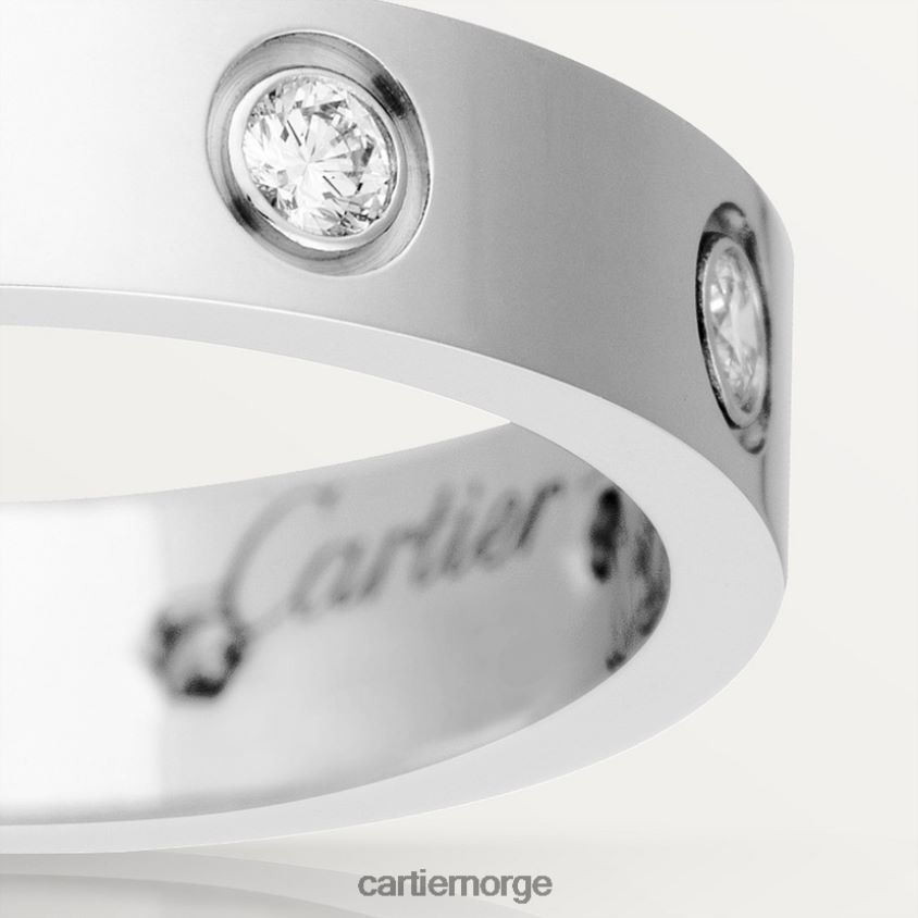 smykker Cartier elsker bryllup band, 8 diamanter hvitt gull F4466N26