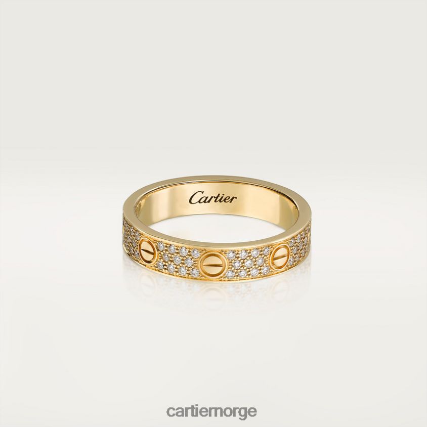 smykker Cartier elsker bryllup band, diamant-belagt gult gull F4466N28