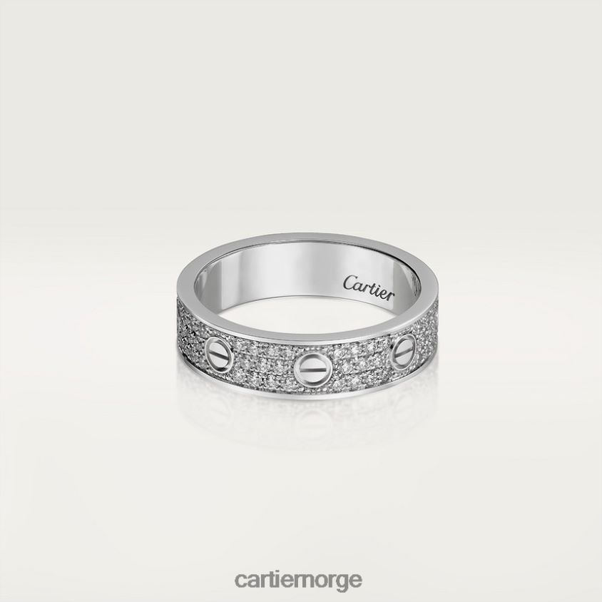 smykker Cartier elsker bryllup band, diamant-belagt hvitt gull F4466N29