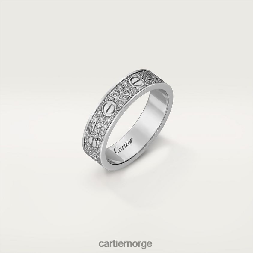 smykker Cartier elsker bryllup band, diamant-belagt hvitt gull F4466N29