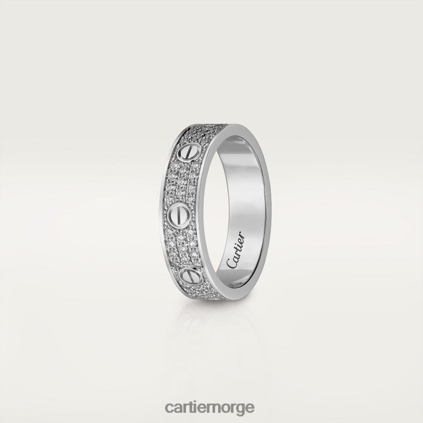 smykker Cartier elsker bryllup band, diamant-belagt hvitt gull F4466N29