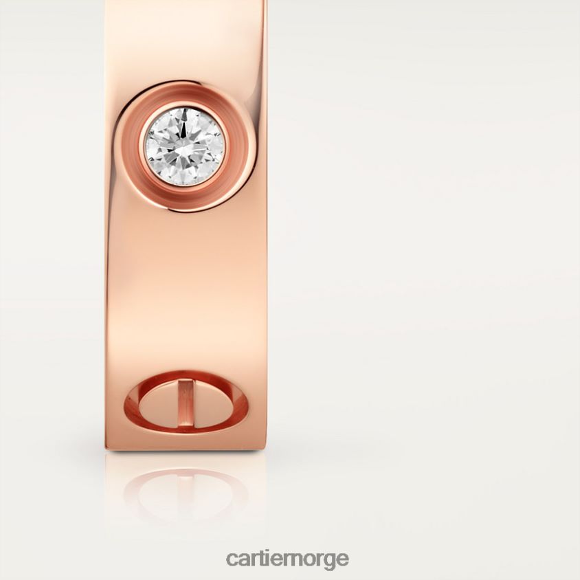 smykker Cartier kjærlighetsring, 3 diamanter Rose gull F4466N23