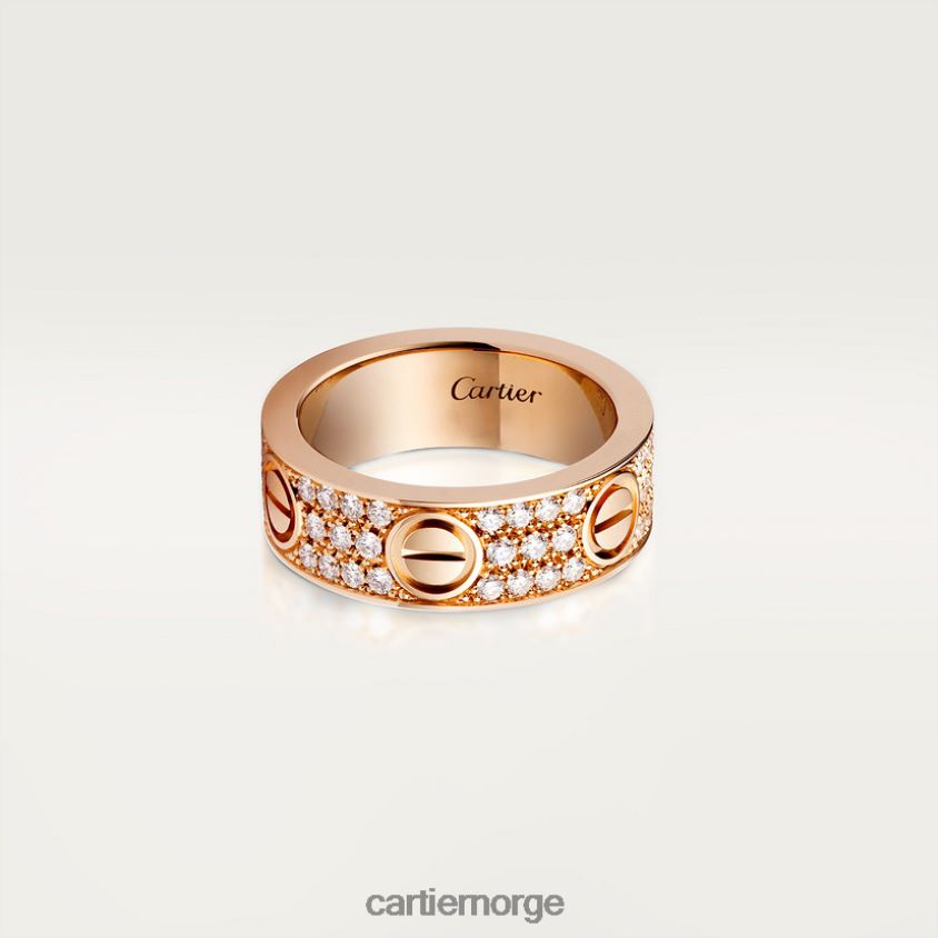 smykker Cartier kjærlighetsring, diamantbelagt Rose gull F4466N30