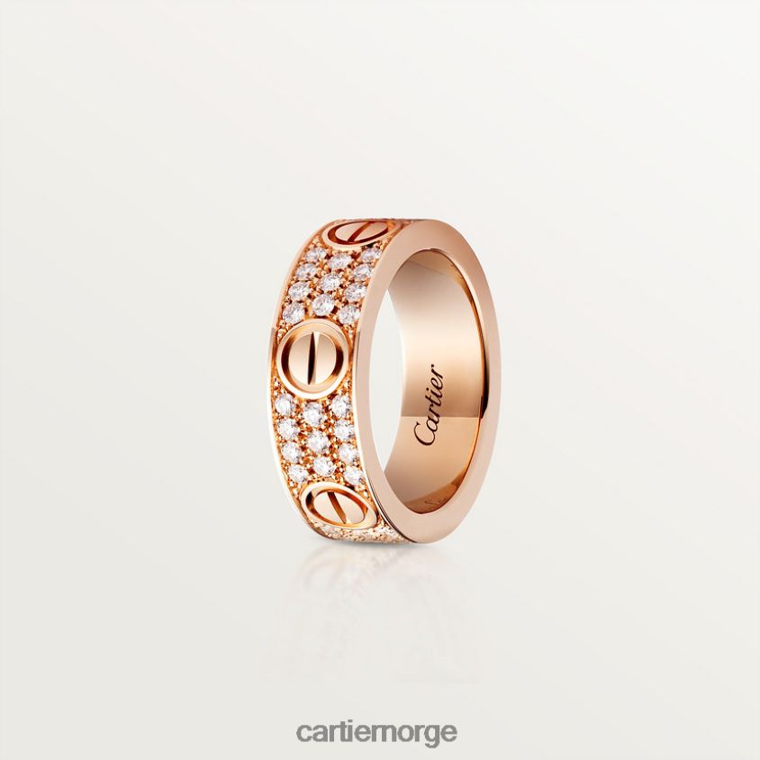 smykker Cartier kjærlighetsring, diamantbelagt Rose gull F4466N30