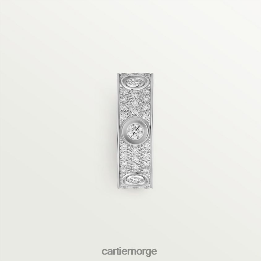 smykker Cartier kjærlighetsring, diamantbelagt hvitt gull F4466N18