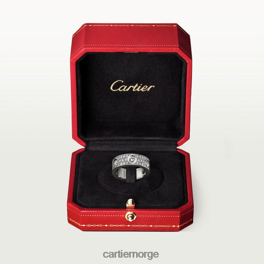 smykker Cartier kjærlighetsring, diamantbelagt hvitt gull F4466N18